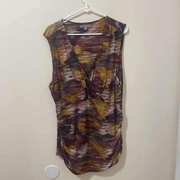 Classiques Entier Womens Silk Blend Wrap V Nexk Ruched Side Sleeveless Top Sz 3X - Picture 1 of 8